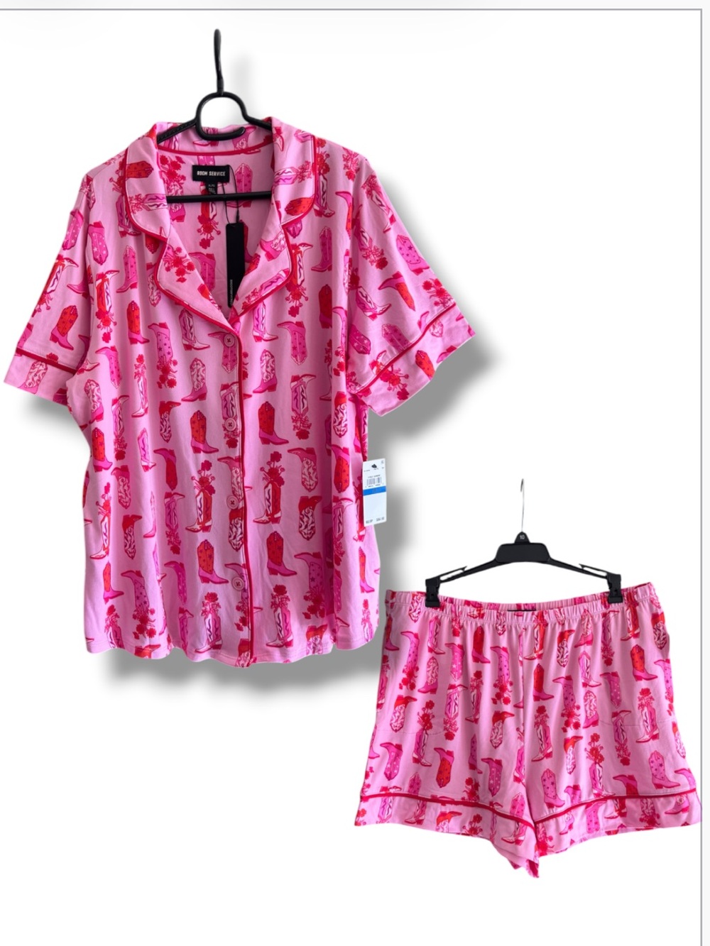 Room Service Cowgirl Pink Printed Short Pajama Set